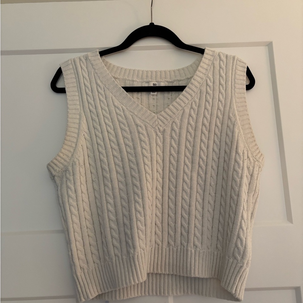 Cream Cable Knit Sweater Vest